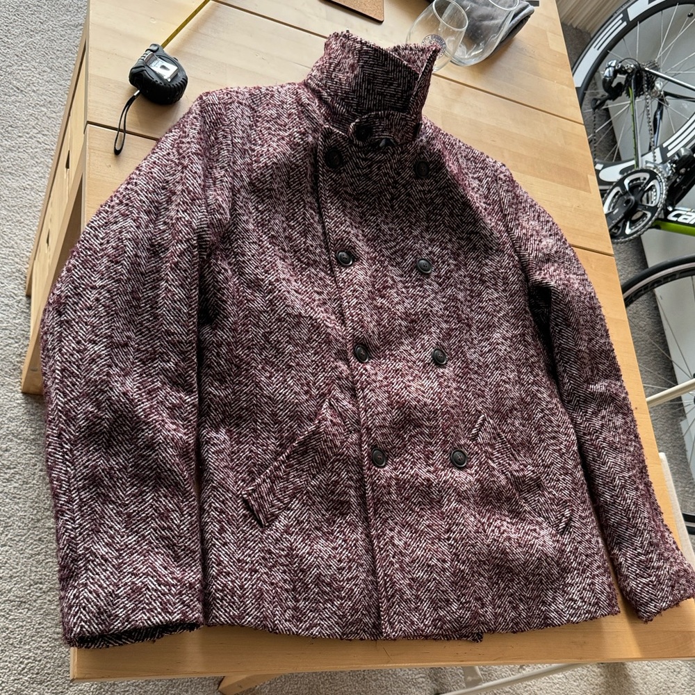 Elegant Herringbone Peacoat for Men